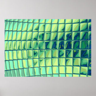 Póster cubos turquesa