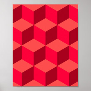 Poster Cubos Vermelhos