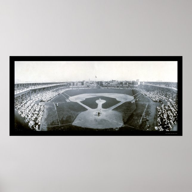 Póster Cubs Giants Baseball Foto 1908 (Frente)