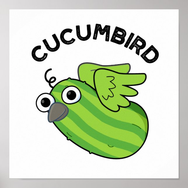 Poster Cucumbird Funny Veggie Pepino Pun (Frente)