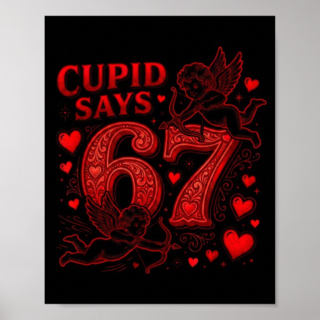 Poster Cud Says 67 Cute Funny Valentines Day 6 7 Couple L (Frente)