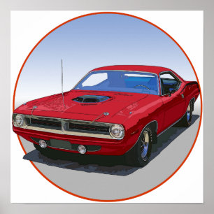 Póster Cuda Coupe 1970