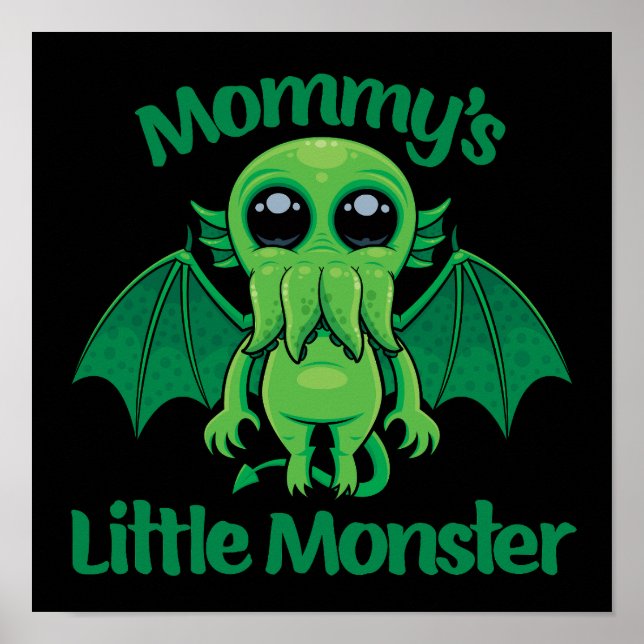 Poster Cudles do pequeno monstro catulhu da mamãe (Frente)