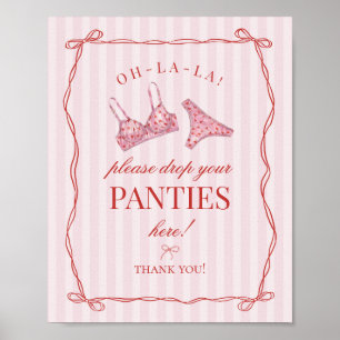 Poster Cueca de Despedida de Solteira Lingerie Coração Ve