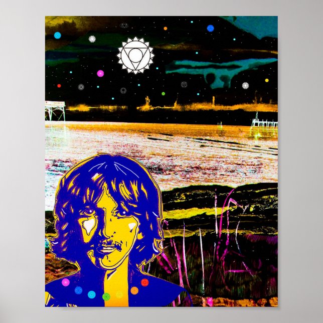 Poster "Cuidado com a escuridão" George Harrison Art Impr (Frente)