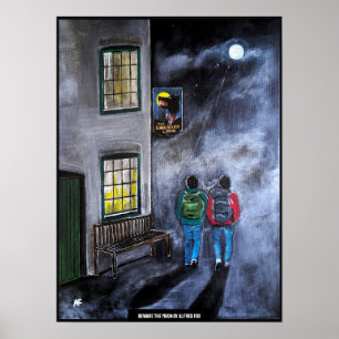 Poster Cuidado com a pintura da lua de Alfred Fox