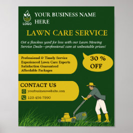 Poster Cuidado com Gramado Verde e Amarelo
