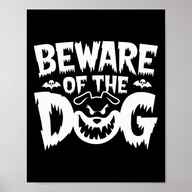 Poster Cuidado Com O Cachorro Para Homens Mulheres (Frente)