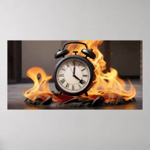 Poster Cuidado com o fogo, sem tempo