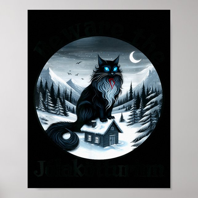 Poster Cuidado Com O Gato De Natal Jolakotturinn Islandês (Frente)