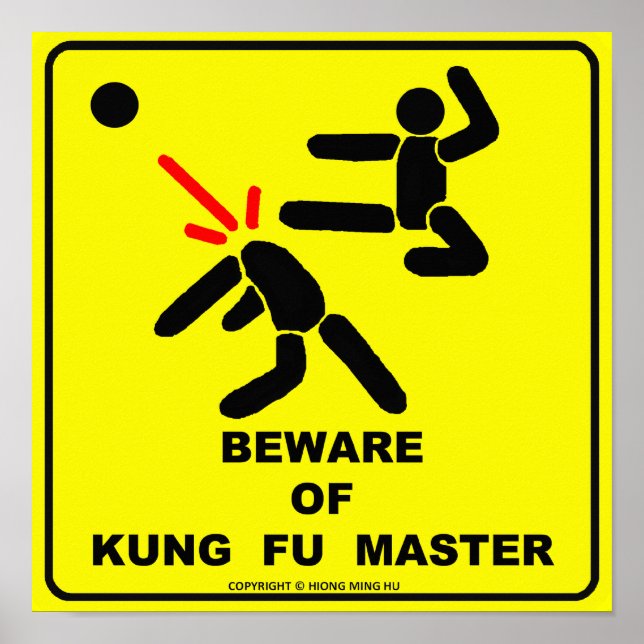Póster Cuidado com o mestre de Kung Fu (Frente)