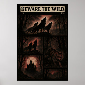 Poster Cuidado com o Selvagem – Criaturas da Floresta Gót