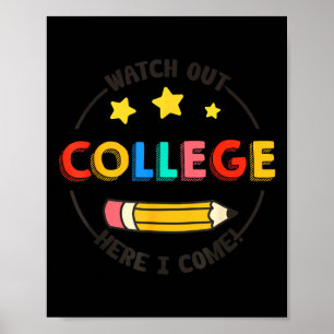 Poster Cuidado Faculdade Aqui Vem Estudante De Volta à Es