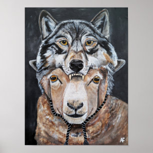 Poster Cuidado Falsos Alfas Pintura de Alfred Fox