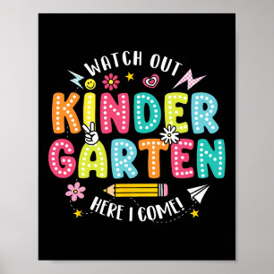 Poster Cuidado Jardim de Infância Aqui Vou Eu Professor(a