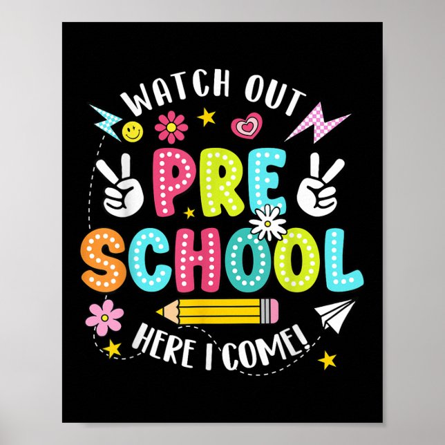 Poster Cuidado Pré-escola Aqui Estou De Volta à Escola Pr (Frente)