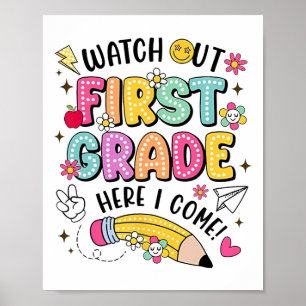 Poster Cuidado Primeiro Ano Aqui Vou De Volta à Escola