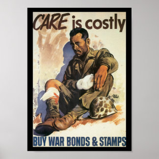 Poster Cuidados é Dispendiosa Segunda Guerra Mundial