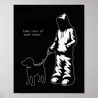 Poster "Cuidar-Se Um Do Outro" Camiseta/Cão
