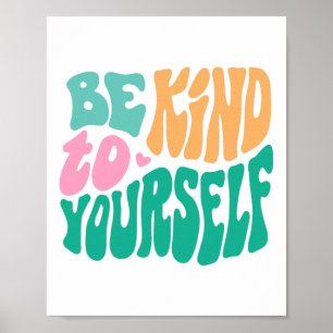 Poster Cuide de Si Mensagem Positiva Auto Cuidado Mental
