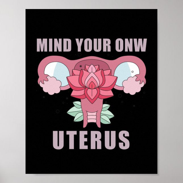 Poster Cuide do Seu Próprio Útero Direitos Feministas Pró (Frente)