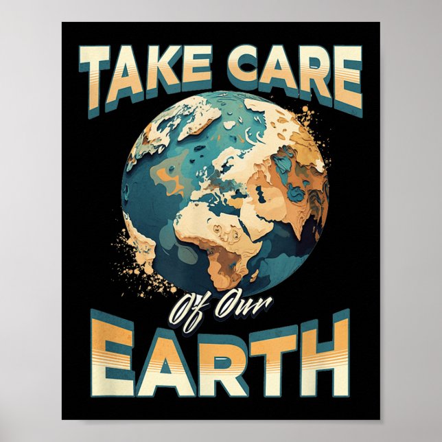 Poster Cuidem Da Nossa Proteção Ambiental Da Terra (Frente)