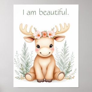 Poster Cujo Aquecedor de Água Nursera Floral Bebê Moose
