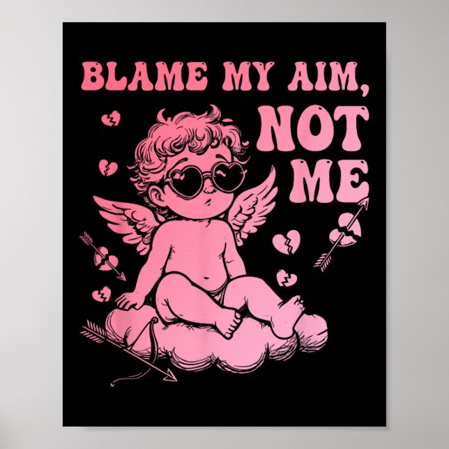Poster Culpe Minha Pontaria Não Eu Caneca Engraçada Cupid (Frente)