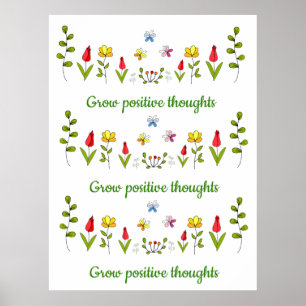 Poster Cultivar flores de pensamentos positivos