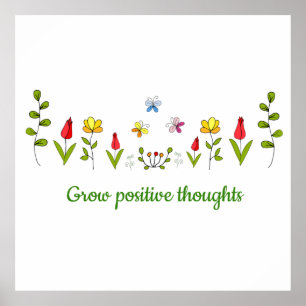 Poster Cultivar flores de pensamentos positivos
