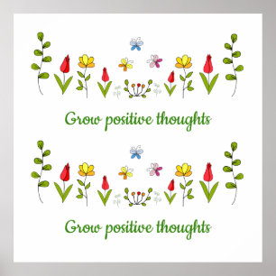Poster Cultivar flores de pensamentos positivos