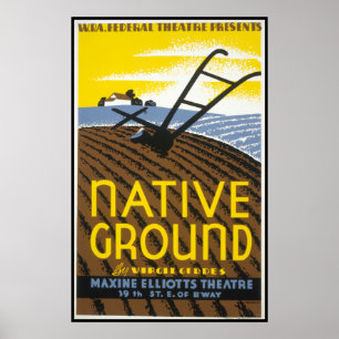 Póster Cultivo à terra nativo de WPA do vintage