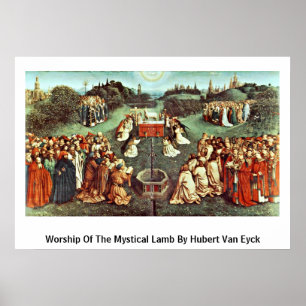 Póster Culto do cordeiro Mystical por Hubert Van Eyck