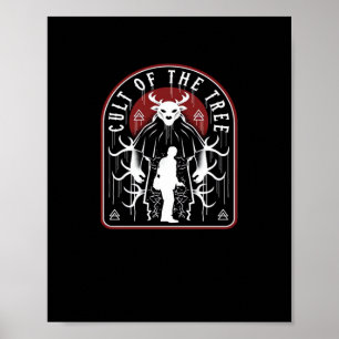 Poster Culto do Veado do Estilo Artístico da Árvore