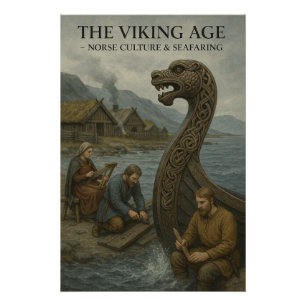 Póster Cultura da Era de Ouro Viking retrô