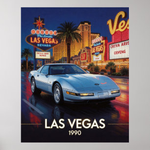 Poster Cultura da Estrada Neon de Las Vegas 1990 Nevada