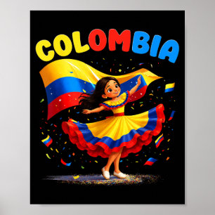 Poster Cultura de Menina Colombiana Orgulho para Meninas 