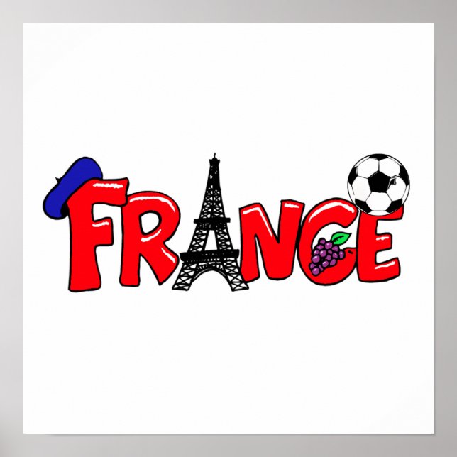Póster Cultura francesa fãs presentes de futebol (Frente)