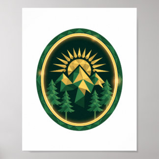 Poster Cume do Pico — Insígnia Geométrica da Montanha