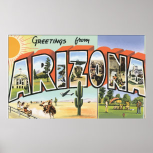 Póster Cumprimentos da arizona, vintage