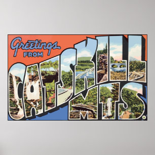 Póster Cumprimentos de Catskill Mts., vintage