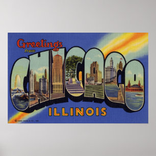 Póster Cumprimentos de Chicago Illinois