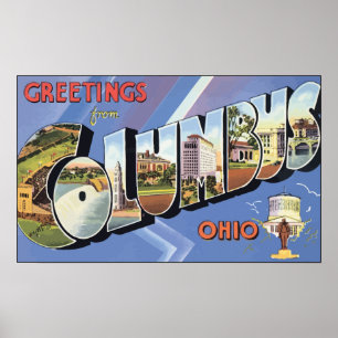 Póster Cumprimentos de Columbo Ohio, vintage
