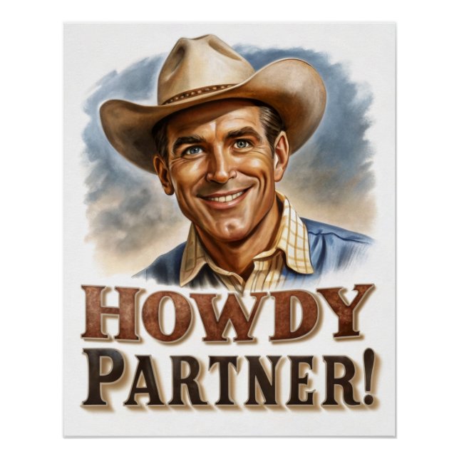 Póster Cumprimentos de Parceiro de Velho Cowboy (Frente)