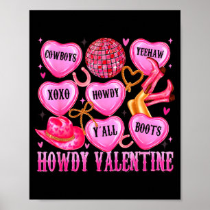 Poster Cumprimentos de Valente Cowgirl Ocidental Corações