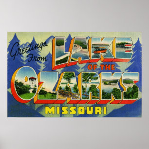 Póster Cumprimentos do lago do Ozarks Missouri