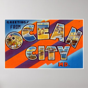 Poster Cumprimentos do vintage da cidade Maryland do
