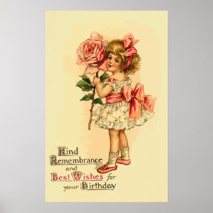 Póster Cumprimentos para seu aniversário
