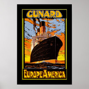 Póster Cunard Europa-América