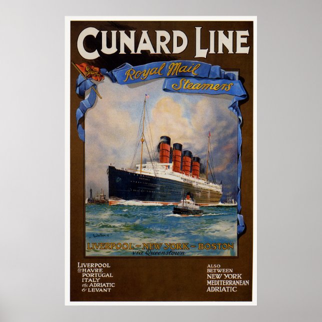 Poster Cunard Line - Lusitânia (Frente)